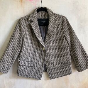 Rachel Comey Textured Black & White Cropped Blazer